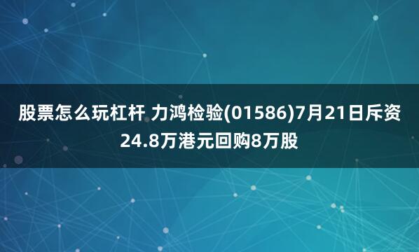 股票怎么玩杠杆 力鸿检验(01586)7月21日斥资24.8万港元回购8万股